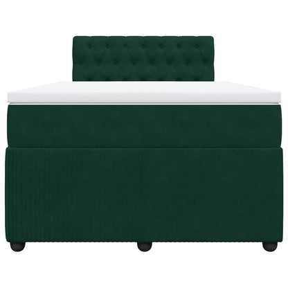 Giroletto a Molle con Materasso Verde Scuro 120x190 cm Velluto