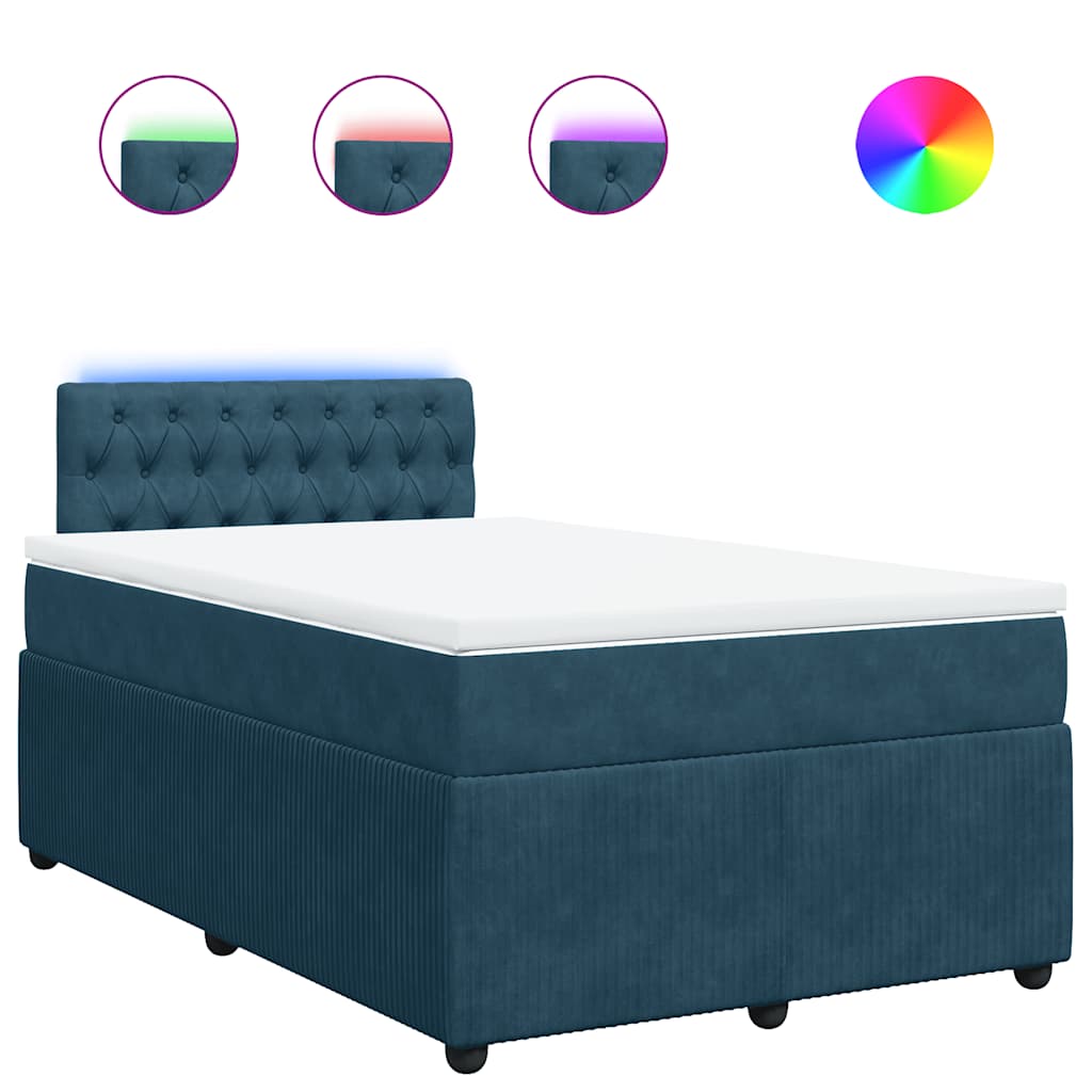 Giroletto a Molle con Materasso Blu 120x190 cm in Velluto | homemem39