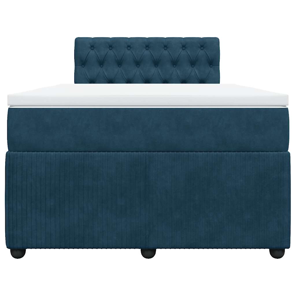 Giroletto a Molle con Materasso Blu 120x190 cm in Velluto | homemem39