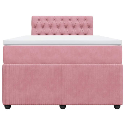 Giroletto a Molle con Materasso Rosa 120x190 cm in Velluto | homemem39