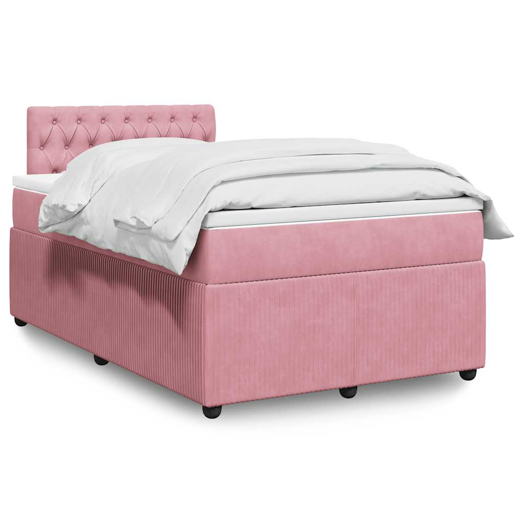 Giroletto a Molle con Materasso Rosa 120x190 cm in Velluto | homemem39