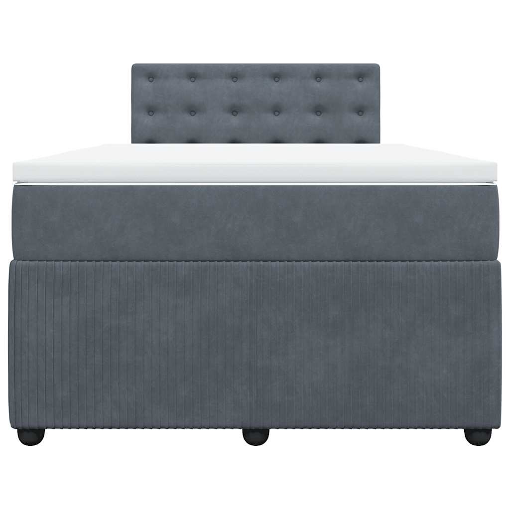 Giroletto a Molle con Materasso Grigio Scuro 120x190 cm Velluto - homemem39