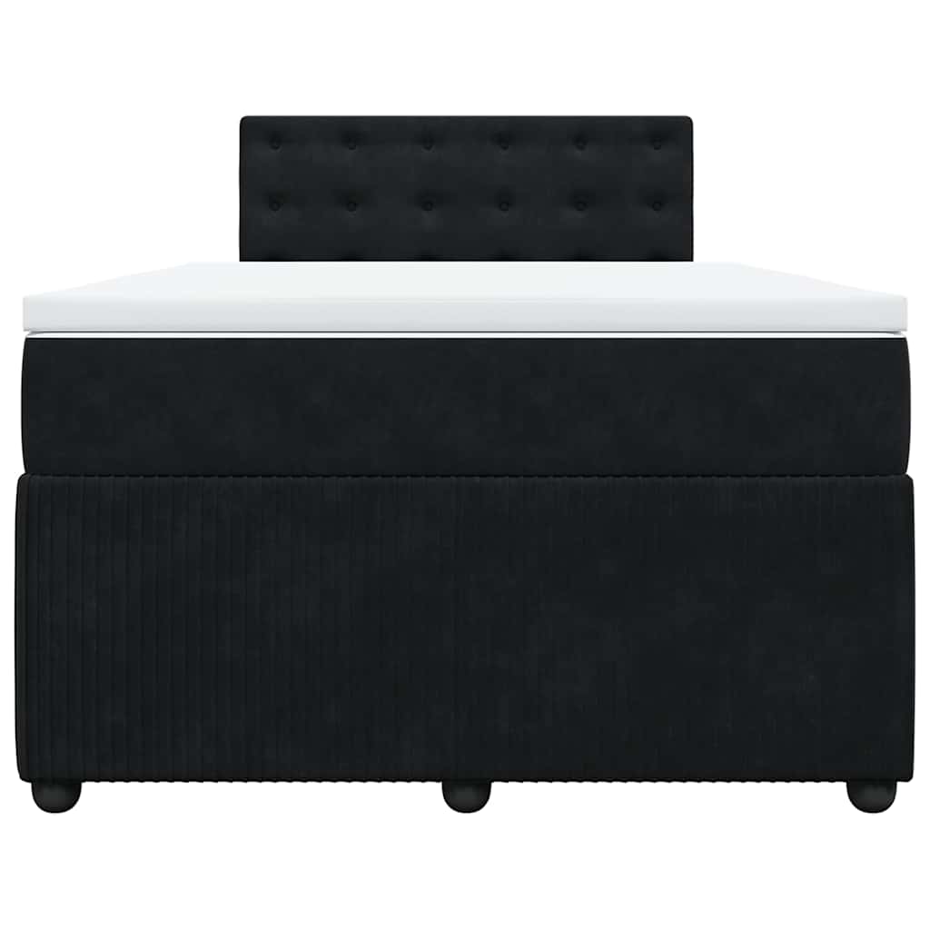 Giroletto a Molle con Materasso Nero 120x190 cm in Velluto