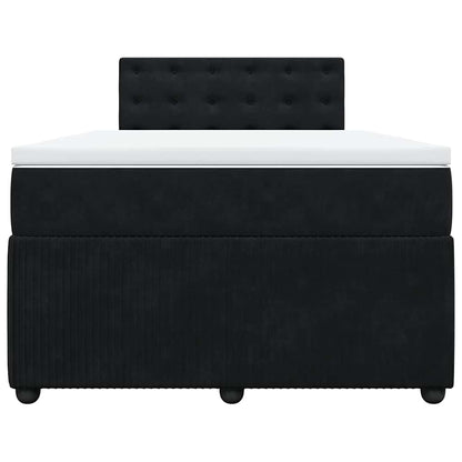 Giroletto a Molle con Materasso Nero 120x190 cm in Velluto