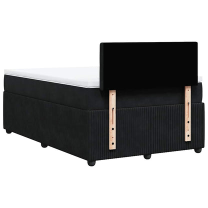 Giroletto a Molle con Materasso Nero 120x190 cm in Velluto