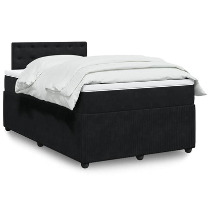 Giroletto a Molle con Materasso Nero 120x190 cm in Velluto