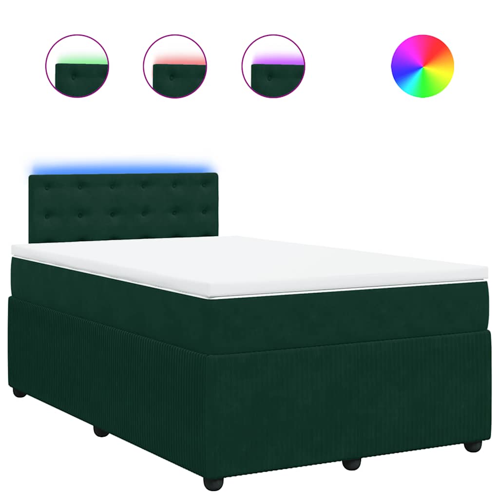 Giroletto a Molle con Materasso Verde Scuro 120x190 cm Velluto | homemem39