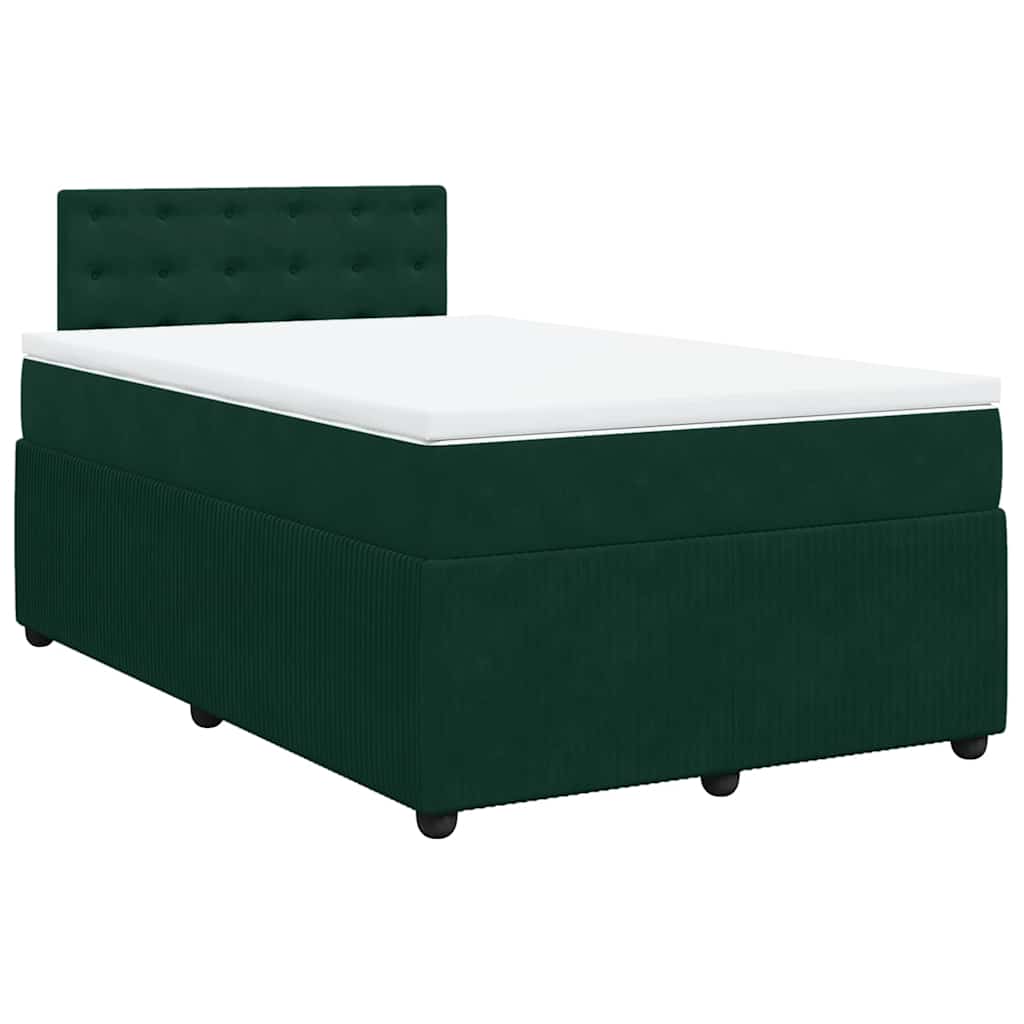 Giroletto a Molle con Materasso Verde Scuro 120x190 cm Velluto | homemem39