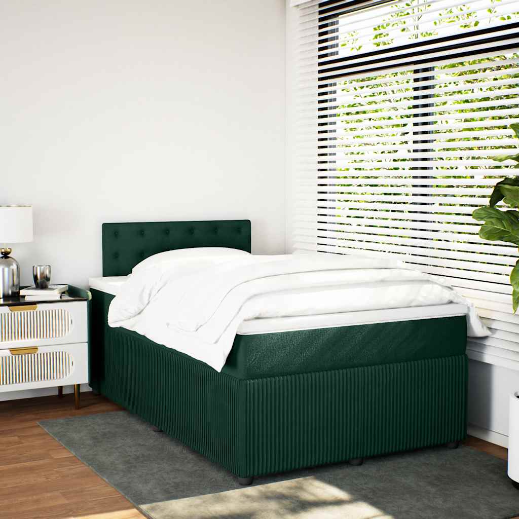 Giroletto a Molle con Materasso Verde Scuro 120x190 cm Velluto | homemem39
