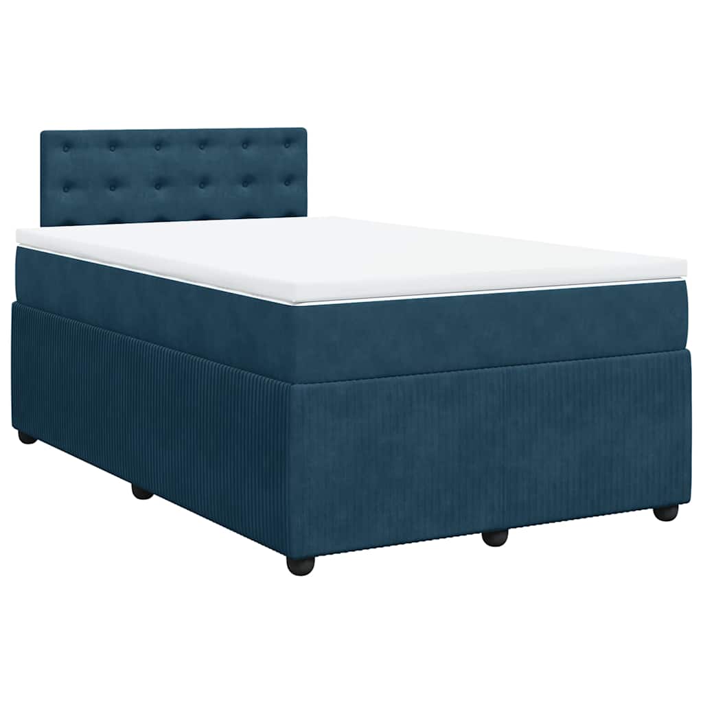 Giroletto a Molle con Materasso Blu 120x190 cm in Velluto | homemem39