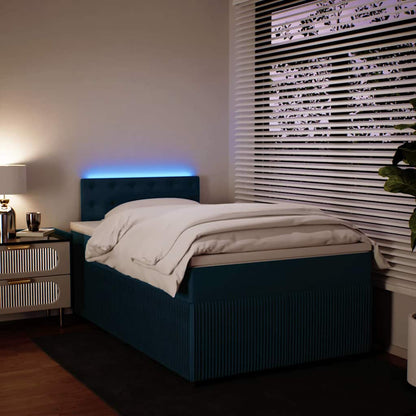Giroletto a Molle con Materasso Blu 120x190 cm in Velluto