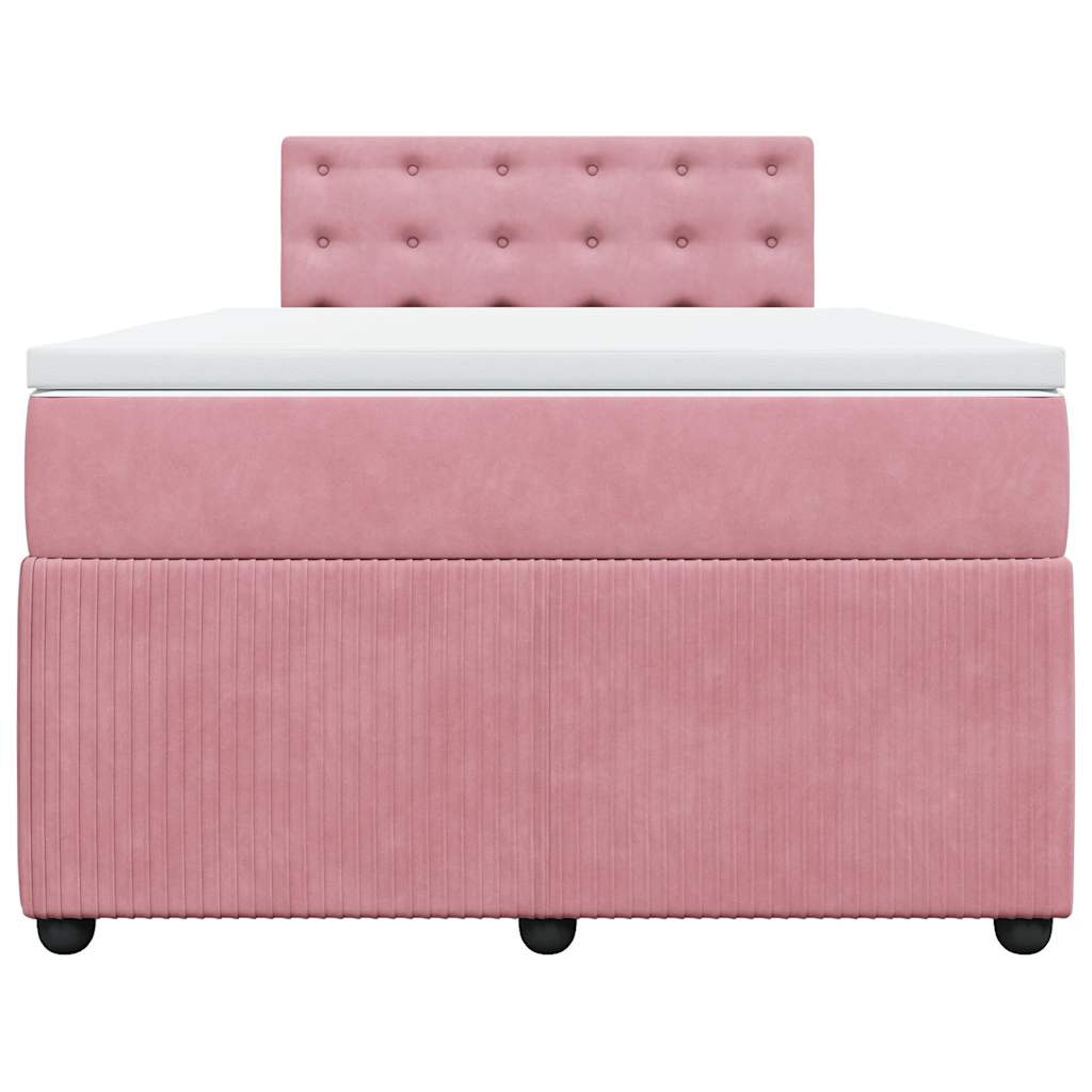 Giroletto a Molle con Materasso Rosa 120x190 cm in Velluto | homemem39
