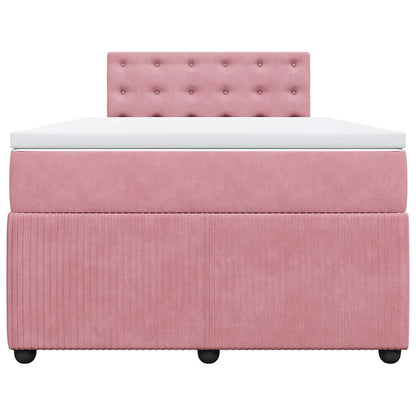 Giroletto a Molle con Materasso Rosa 120x190 cm in Velluto | homemem39