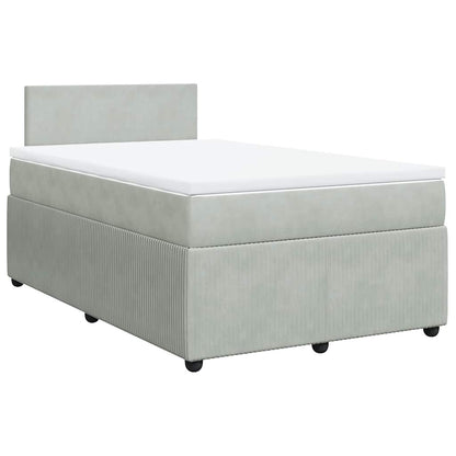 Giroletto a Molle con Materasso Grigio Chiaro 120x200cm Velluto | homemem39