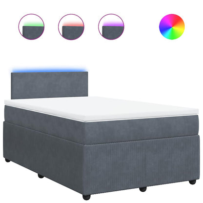 Giroletto a Molle con Materasso Grigio Scuro 120x200 cm Velluto | homemem39