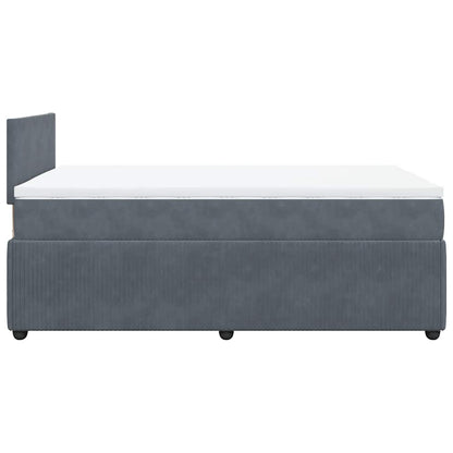 Giroletto a Molle con Materasso Grigio Scuro 120x200 cm Velluto | homemem39