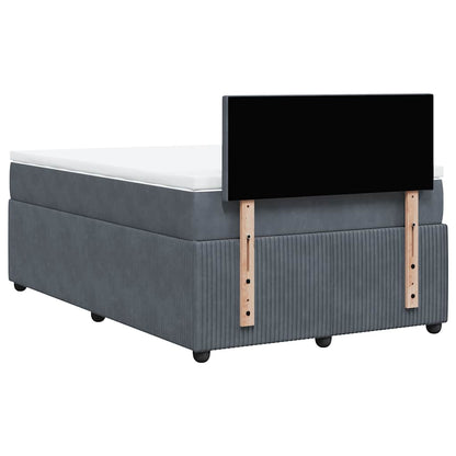 Giroletto a Molle con Materasso Grigio Scuro 120x200 cm Velluto | homemem39
