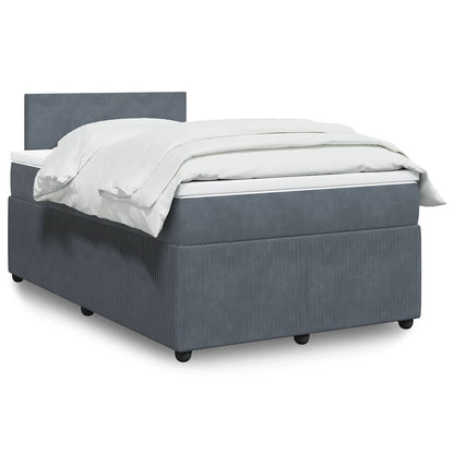 Giroletto a Molle con Materasso Grigio Scuro 120x200 cm Velluto | homemem39