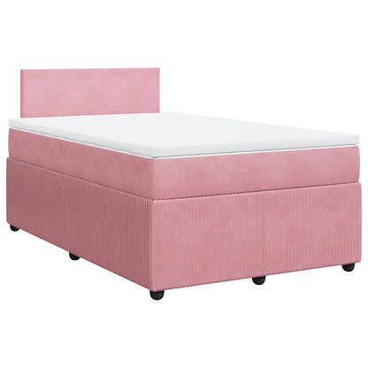 Giroletto a Molle con Materasso Rosa 120x200 cm in Velluto | homemem39