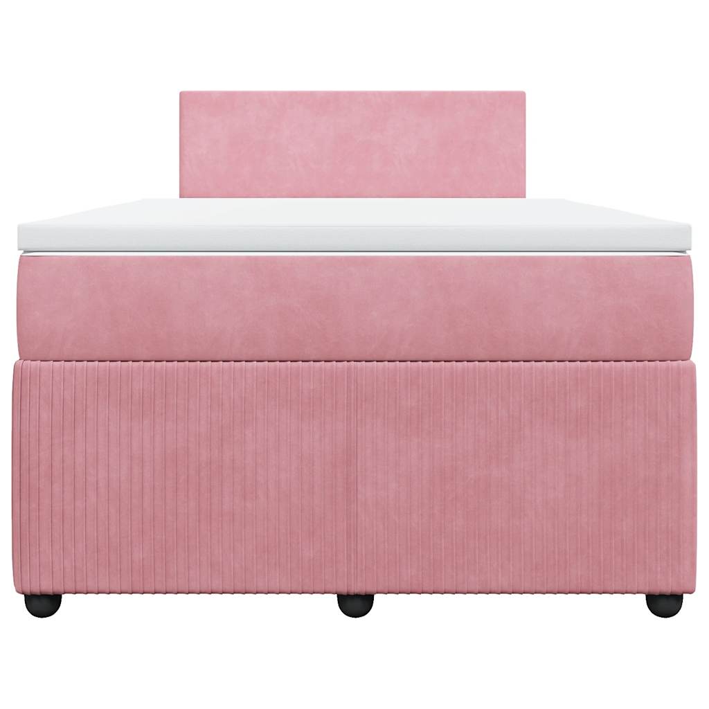 Giroletto a Molle con Materasso Rosa 120x200 cm in Velluto | homemem39