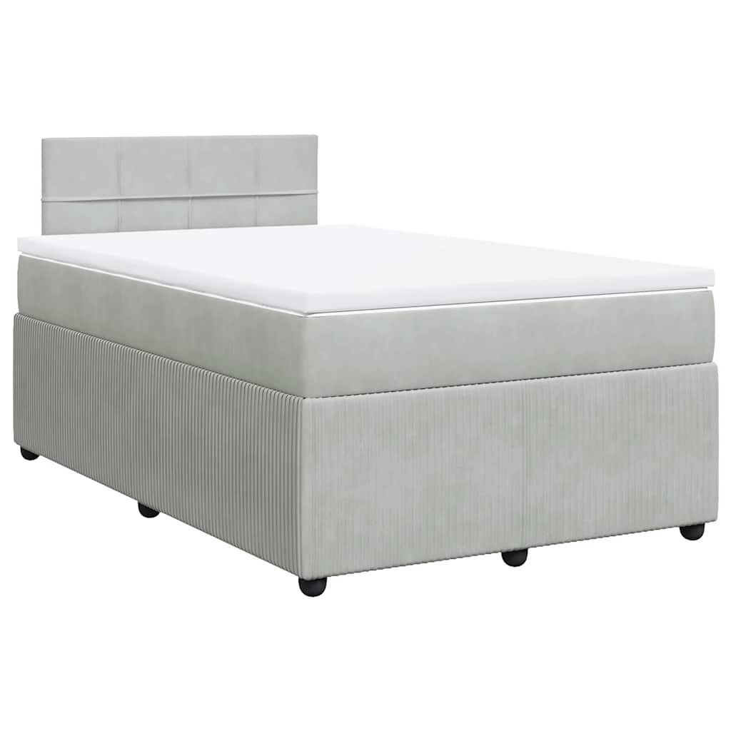 Giroletto a Molle con Materasso Grigio Chiaro 120x200cm Velluto | homemem39
