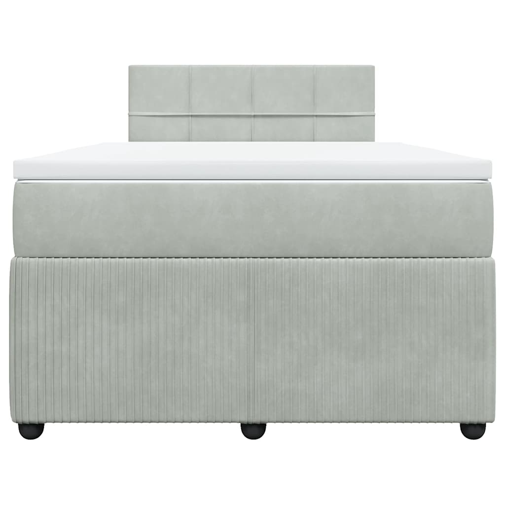 Giroletto a Molle con Materasso Grigio Chiaro 120x200cm Velluto | homemem39