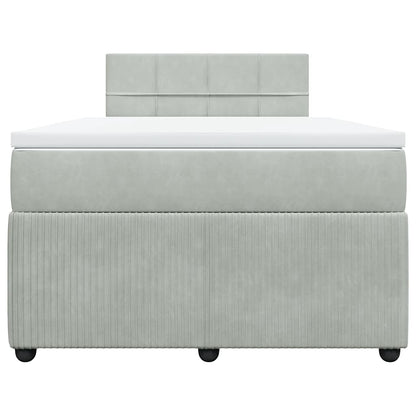Giroletto a Molle con Materasso Grigio Chiaro 120x200cm Velluto | homemem39