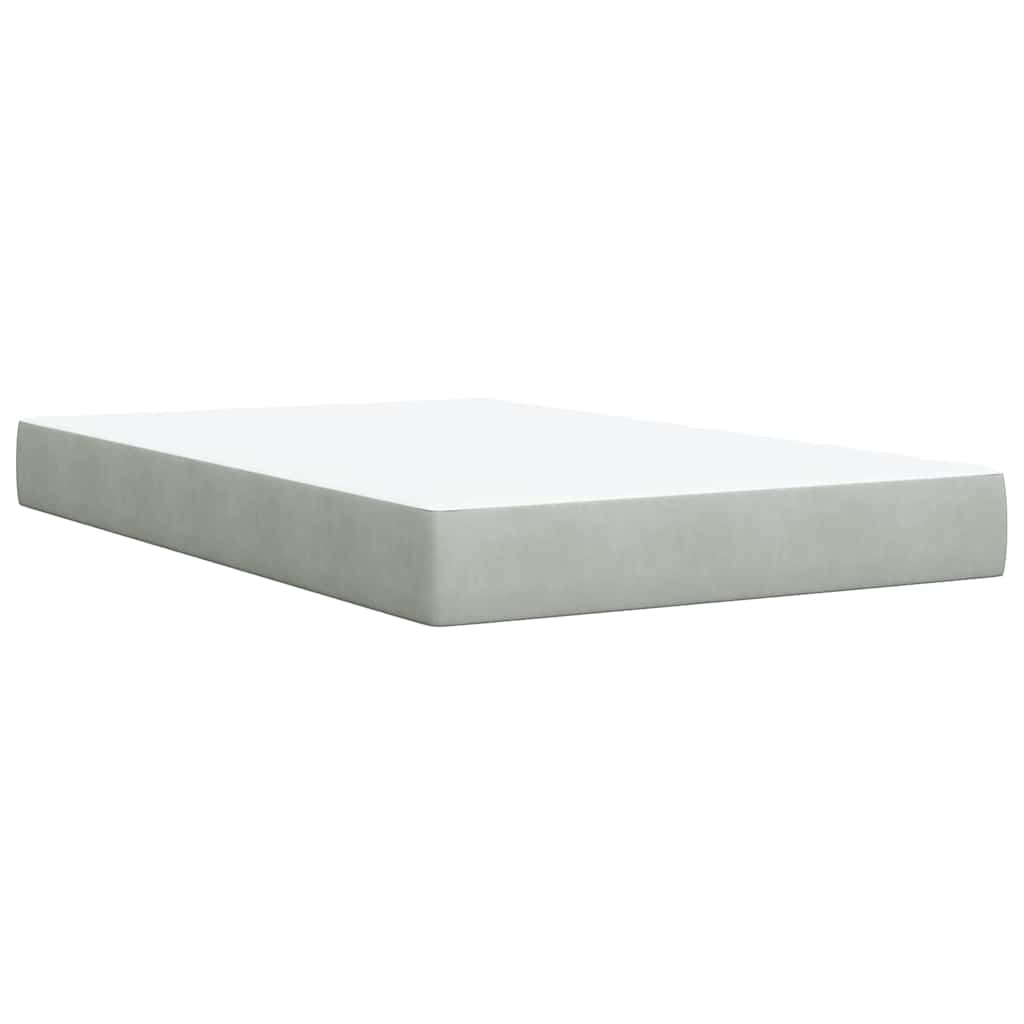 Giroletto a Molle con Materasso Grigio Chiaro 120x200cm Velluto | homemem39