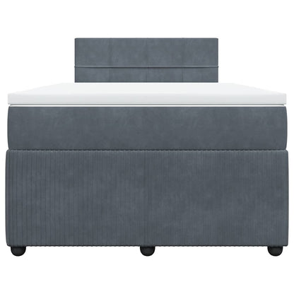 Giroletto a Molle con Materasso Grigio Scuro 120x200 cm Velluto