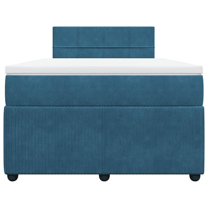Giroletto a Molle con Materasso Blu 120x200 cm in Velluto
