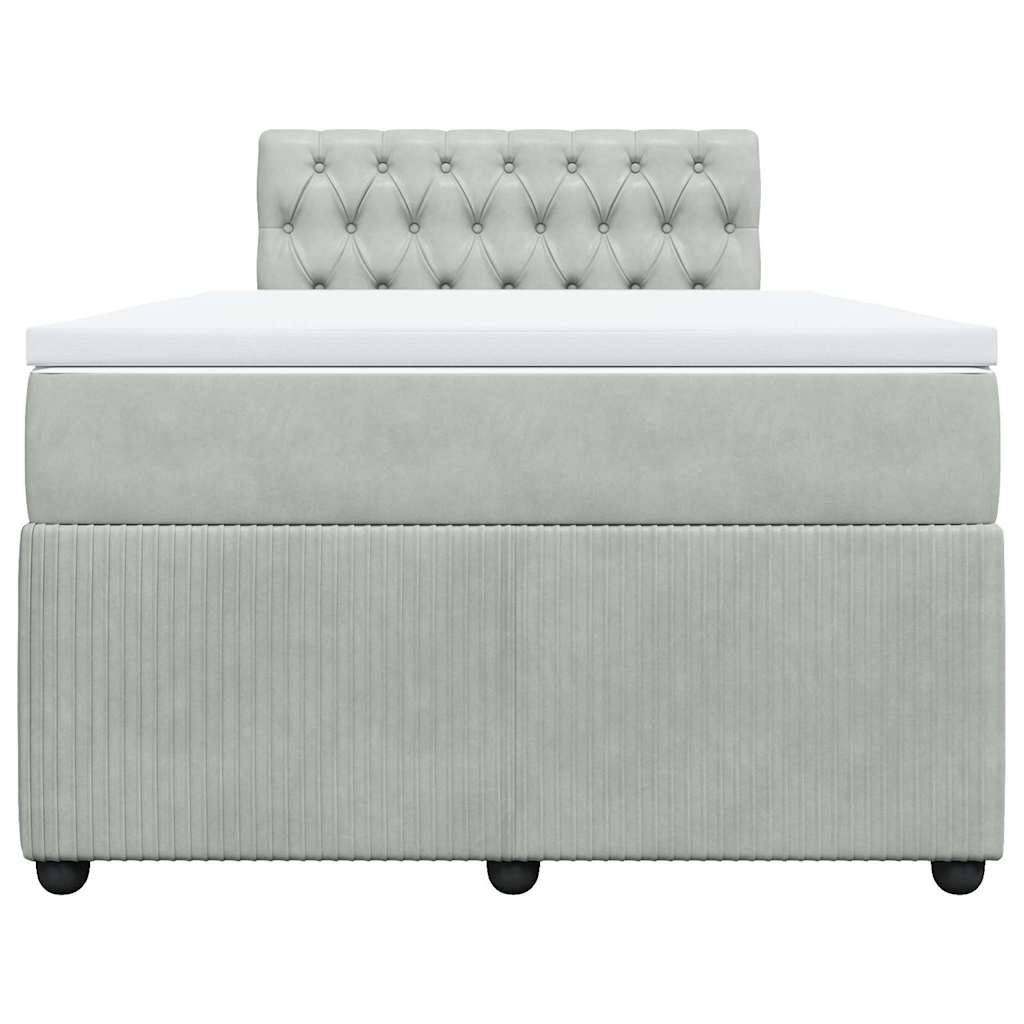 Giroletto a Molle con Materasso Grigio Chiaro 120x200cm Velluto | homemem39