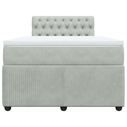 Giroletto a Molle con Materasso Grigio Chiaro 120x200cm Velluto | homemem39