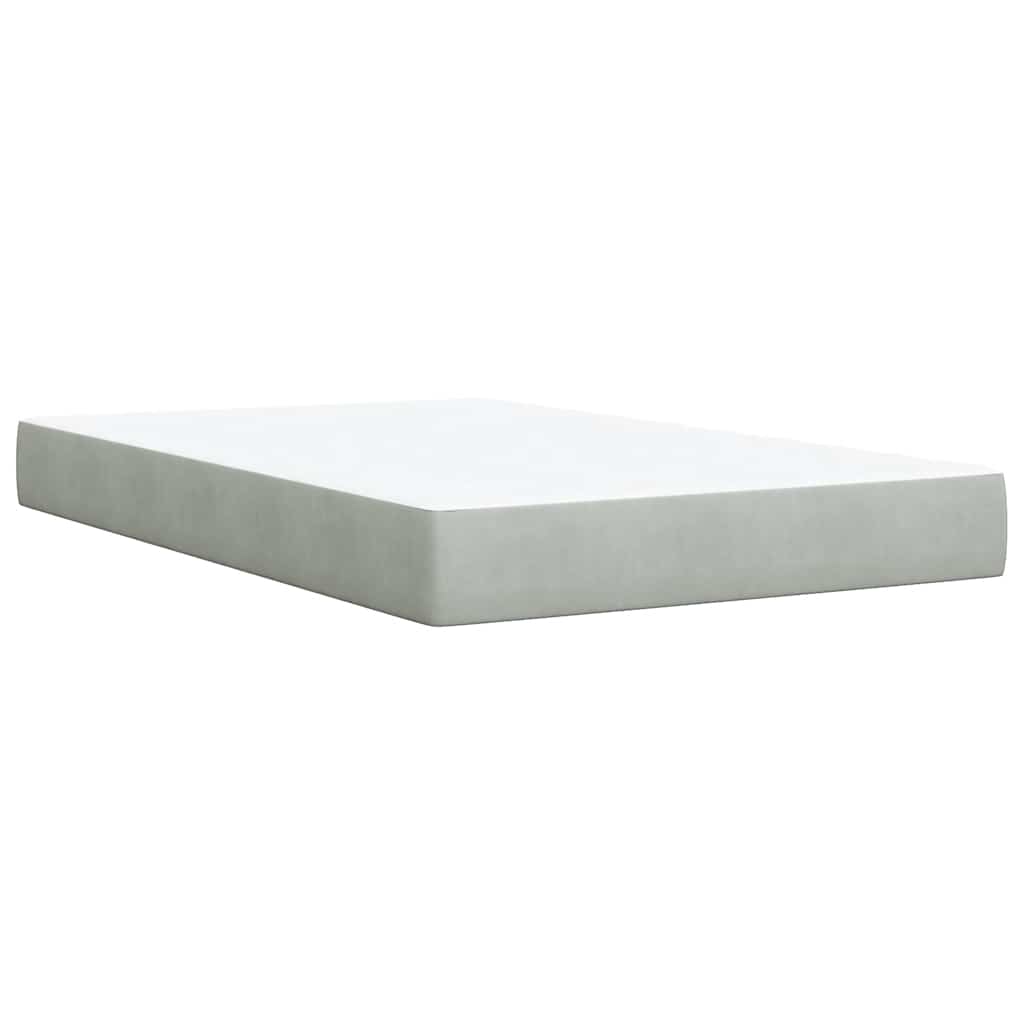 Giroletto a Molle con Materasso Grigio Chiaro 120x200cm Velluto | homemem39