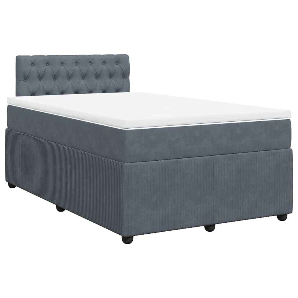 Giroletto a Molle con Materasso Grigio Scuro 120x200 cm Velluto | homemem39