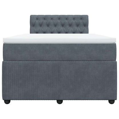 Giroletto a Molle con Materasso Grigio Scuro 120x200 cm Velluto | homemem39