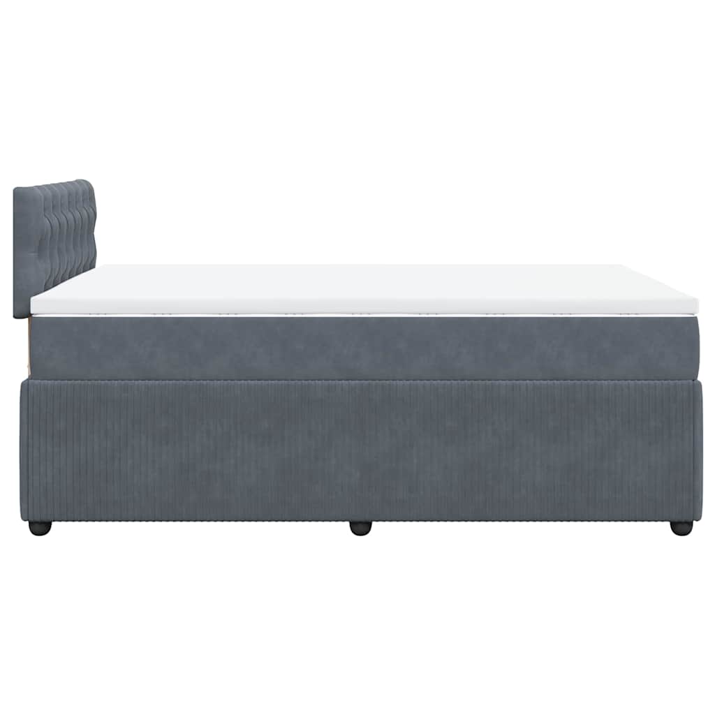 Giroletto a Molle con Materasso Grigio Scuro 120x200 cm Velluto | homemem39