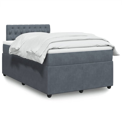 Giroletto a Molle con Materasso Grigio Scuro 120x200 cm Velluto | homemem39