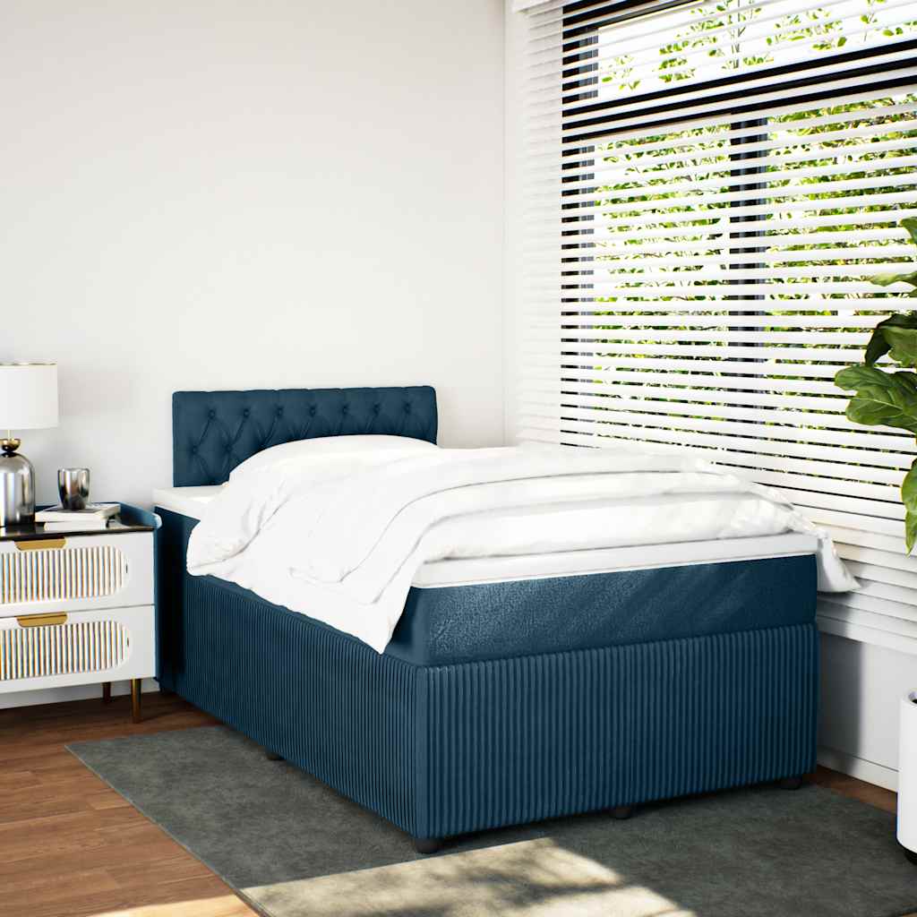 Giroletto a Molle con Materasso Blu 120x200 cm in Velluto | homemem39