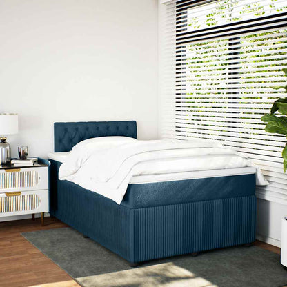 Giroletto a Molle con Materasso Blu 120x200 cm in Velluto | homemem39
