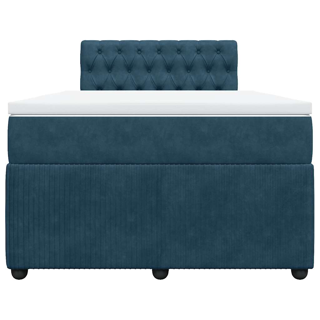Giroletto a Molle con Materasso Blu 120x200 cm in Velluto | homemem39