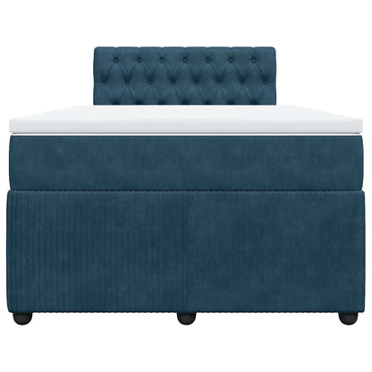 Giroletto a Molle con Materasso Blu 120x200 cm in Velluto | homemem39
