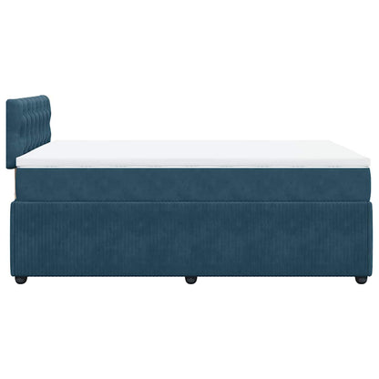 Giroletto a Molle con Materasso Blu 120x200 cm in Velluto | homemem39