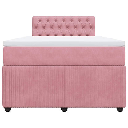 Giroletto a Molle con Materasso Rosa 120x200 cm in Velluto | homemem39