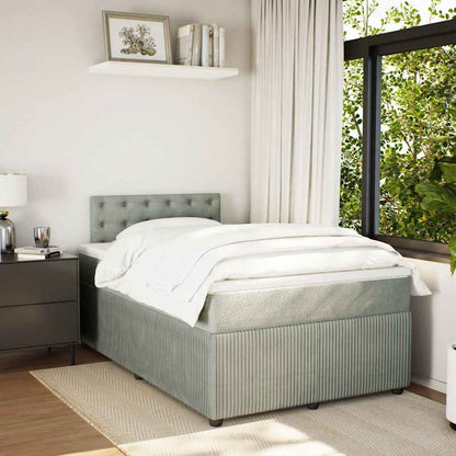 Giroletto a Molle con Materasso Grigio Chiaro 120x200cm Velluto | homemem39