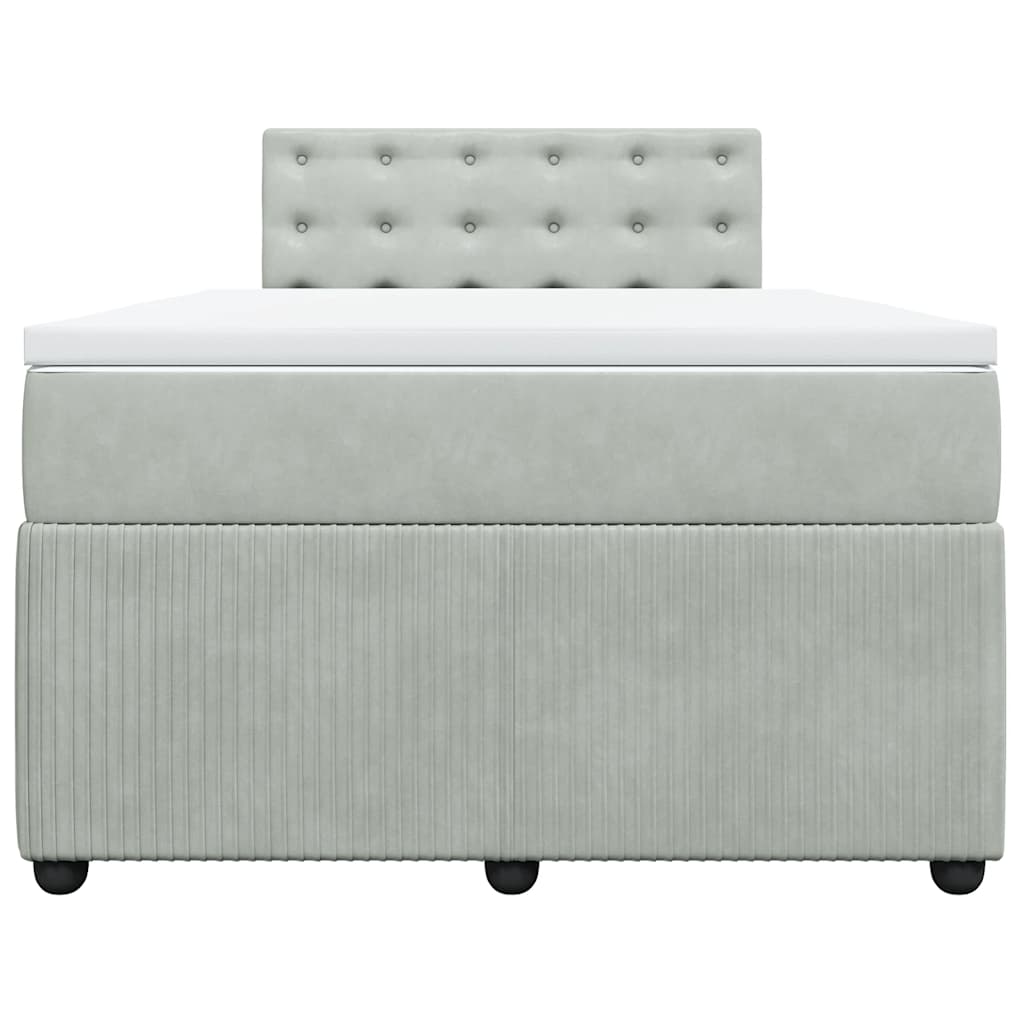 Giroletto a Molle con Materasso Grigio Chiaro 120x200cm Velluto | homemem39