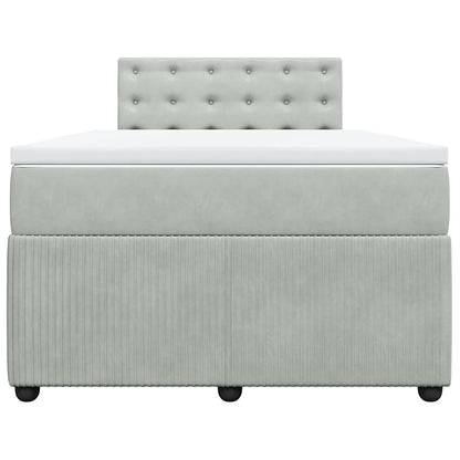 Giroletto a Molle con Materasso Grigio Chiaro 120x200cm Velluto | homemem39