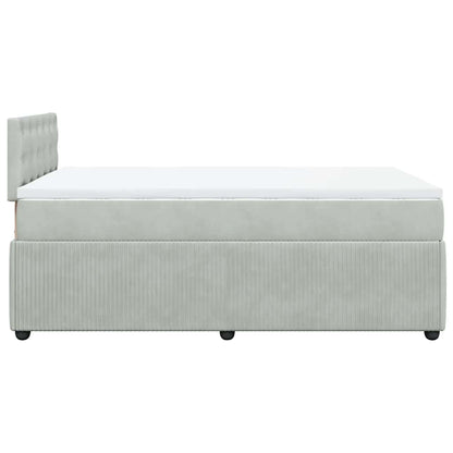 Giroletto a Molle con Materasso Grigio Chiaro 120x200cm Velluto | homemem39
