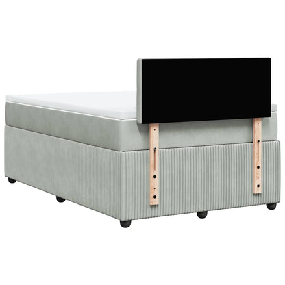 Giroletto a Molle con Materasso Grigio Chiaro 120x200cm Velluto | homemem39