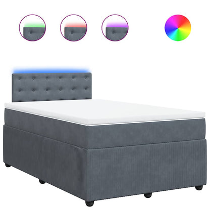 Giroletto a Molle con Materasso Grigio Scuro 120x200 cm Velluto | homemem39