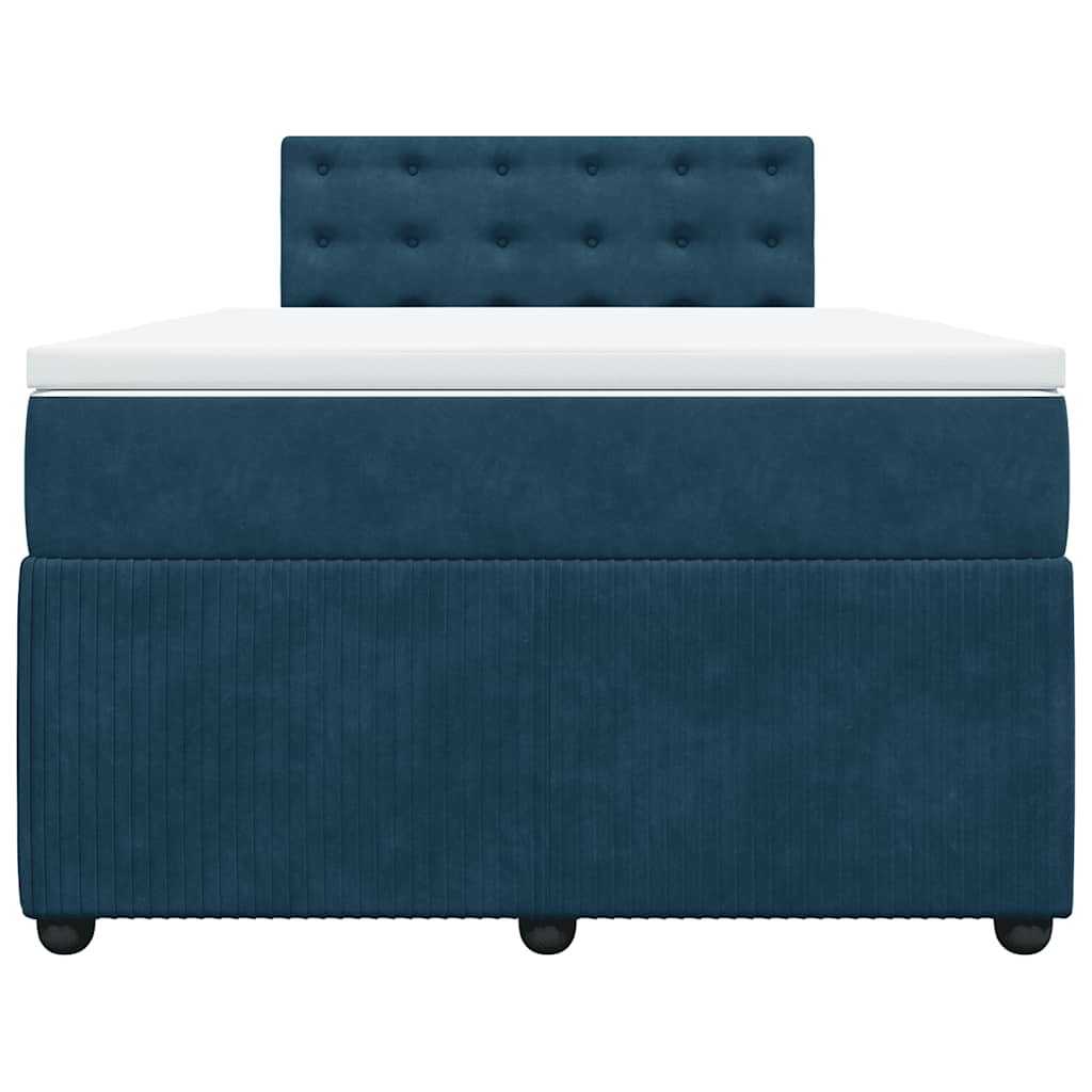 Giroletto a Molle con Materasso Blu 120x200 cm in Velluto
